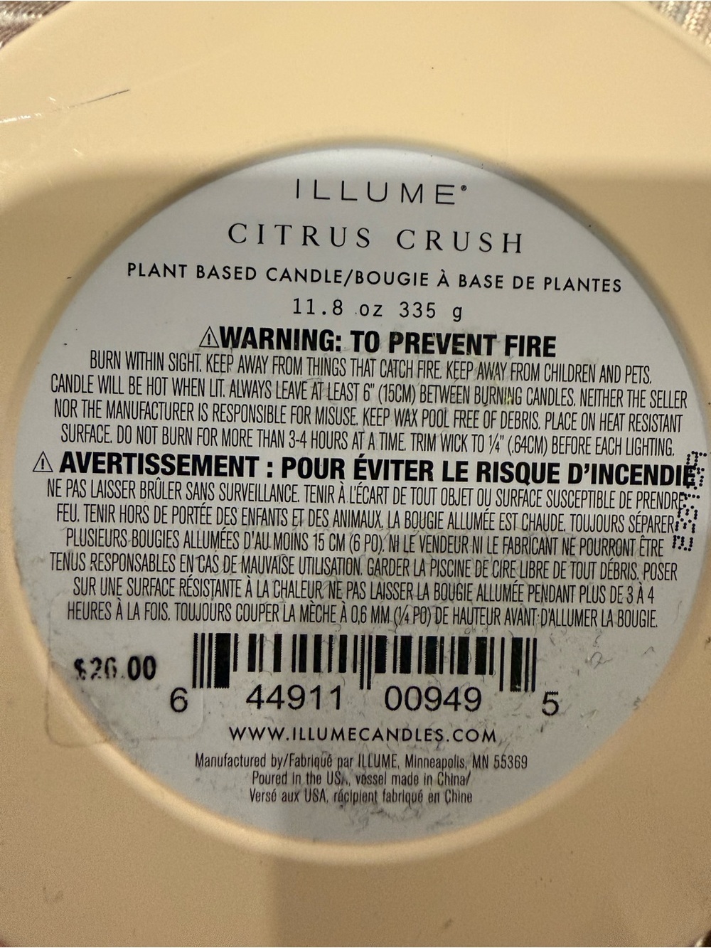 Illume Citrus Crush Voluspa Blue Floral Decorative Candle Demi Tin and Top - Picture 8 of 8